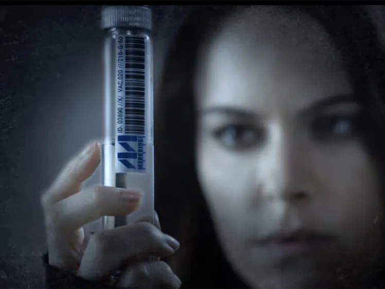 Emily Hampshire as Jennifer Goines in '12 Monkeys' Season 2.