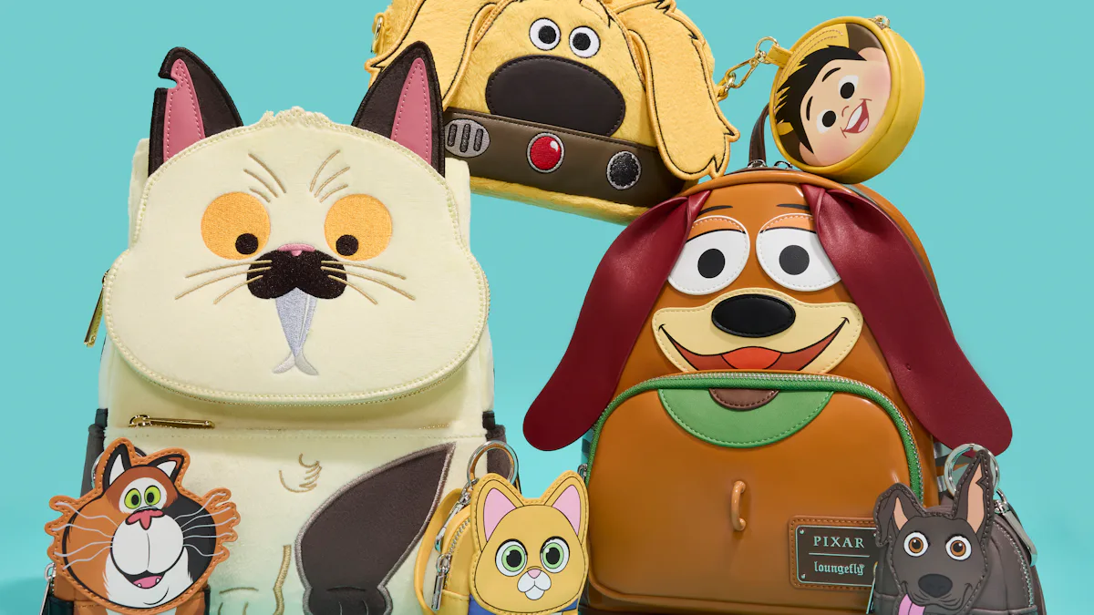 dug mini backpack Loungefly Pixar Up 15th Anniversary Crossbuddies Bag Brown Fashion Exclusive! Pixar's Most Beloved Pets