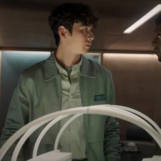 Sean Kaufman and Edi Gathegi in "For All Mankind," now streaming on Apple TV.