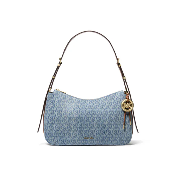 Nolita Medium Signature Logo Print Denim Convertible Shoulder Bag