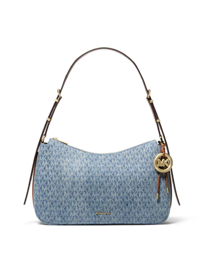 Nolita Medium Signature Logo Print Denim Convertible Shoulder Bag
