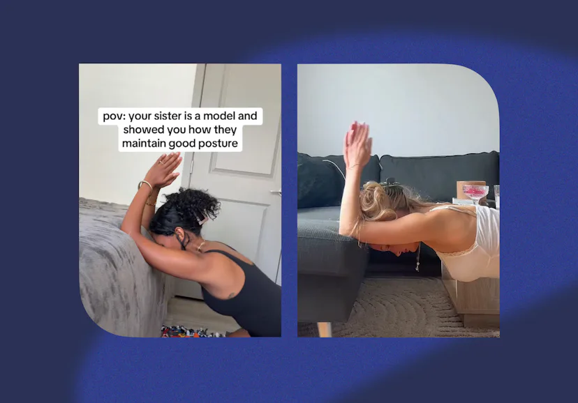 What to know about the viral "model stretch" for rounded shoulders.