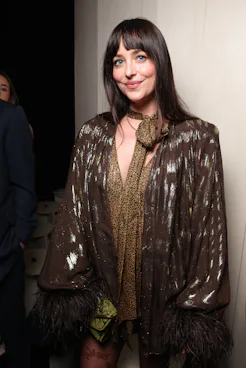 Dakota Johnson attends the Valentino Haute Couture Week Spring/Summer 2026 show as part of Paris Fas...