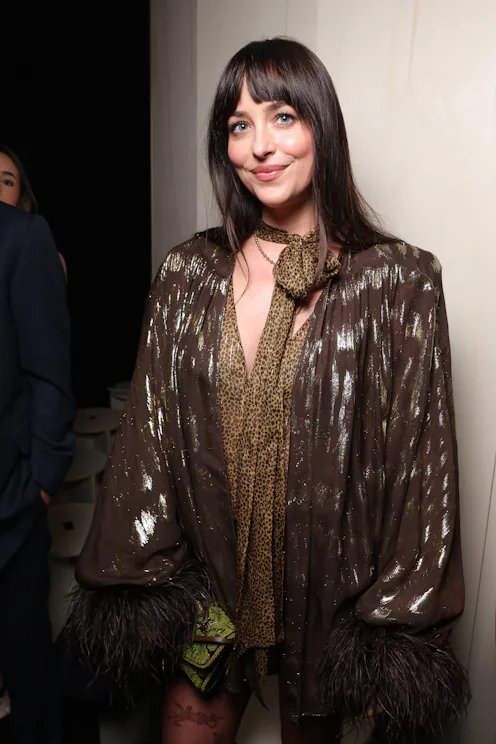 Dakota Johnson attends the Valentino Haute Couture Week Spring/Summer 2026 show as part of Paris Fas...