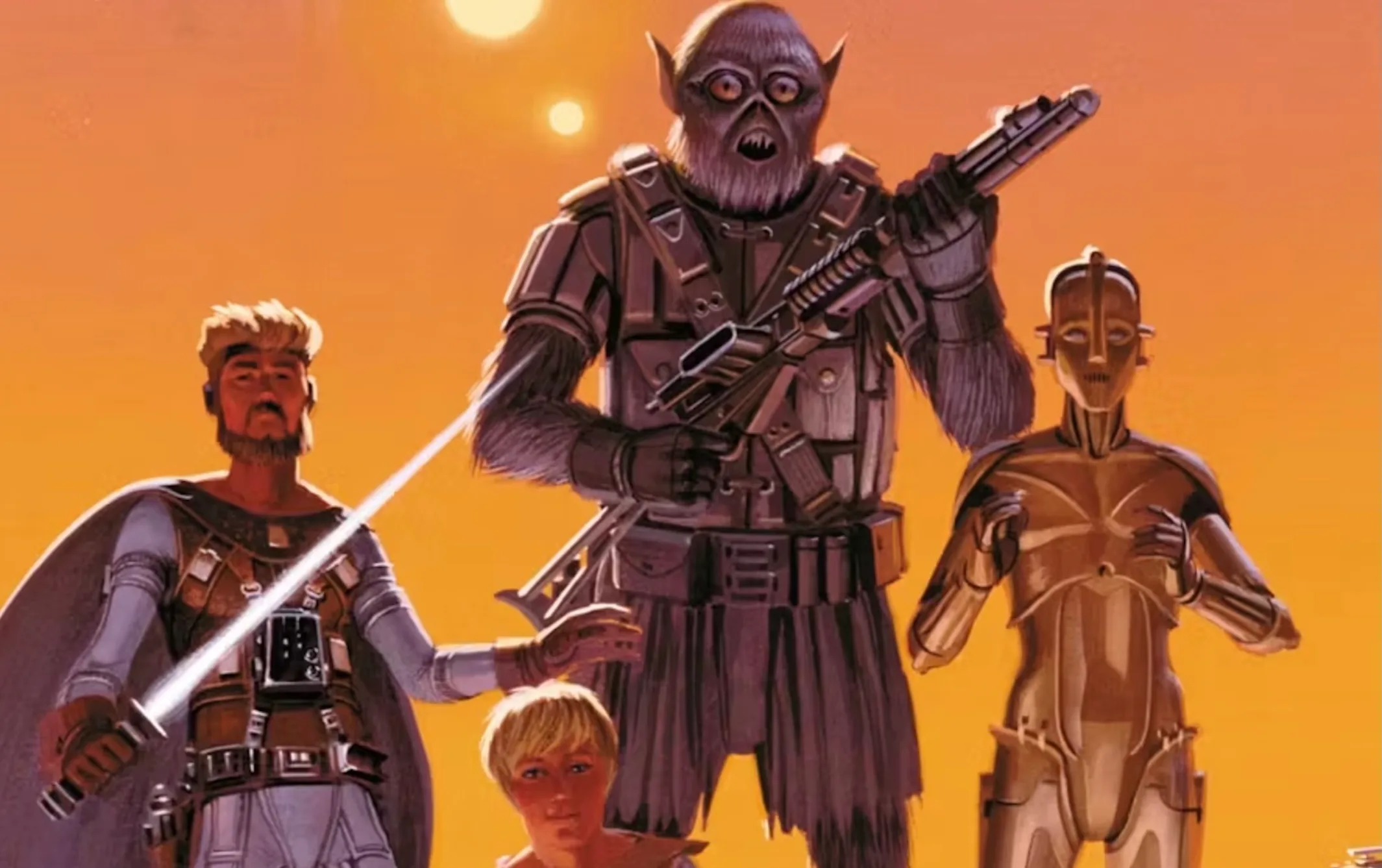 Early Ralph McQuarrie 'Star Wars' concept art, including a version of "Chewbacca" who later became Z...