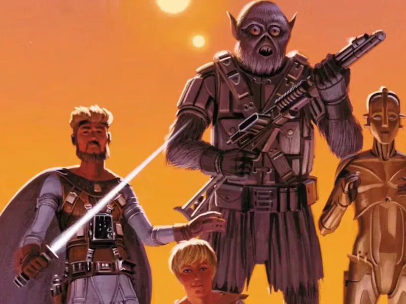 Early Ralph McQuarrie 'Star Wars' concept art, including a version of "Chewbacca" who later became Z...