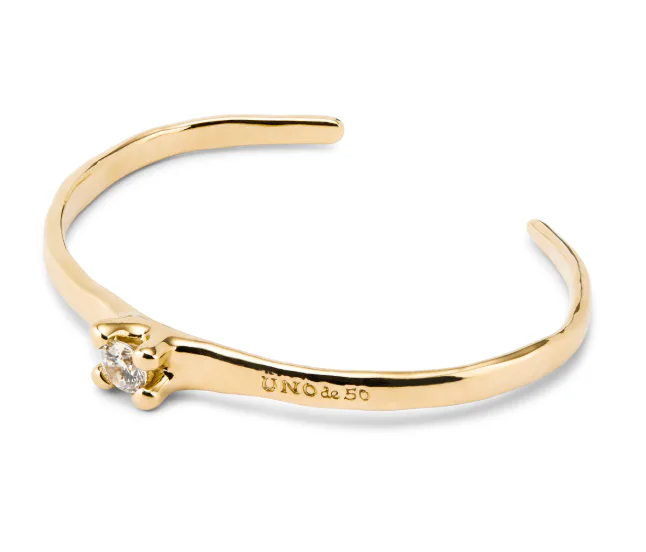 Cuff Bracelet with Blue Cubic Zirconia
