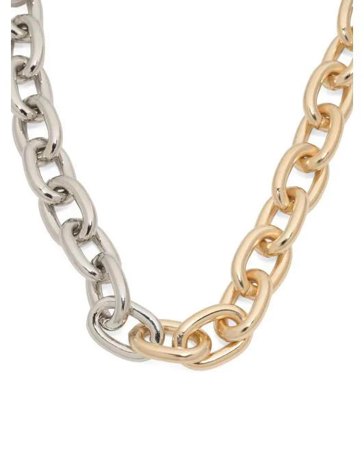 Two Tone Link Toggle Necklace