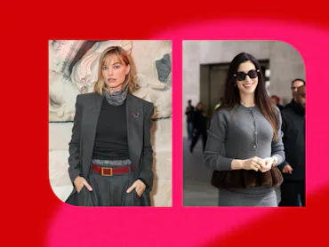 Margot Robbie and Anne Hathaway wearing groutfits in April 2026.