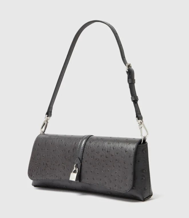 Ryder Ostrich Pochette Shoulder Bag