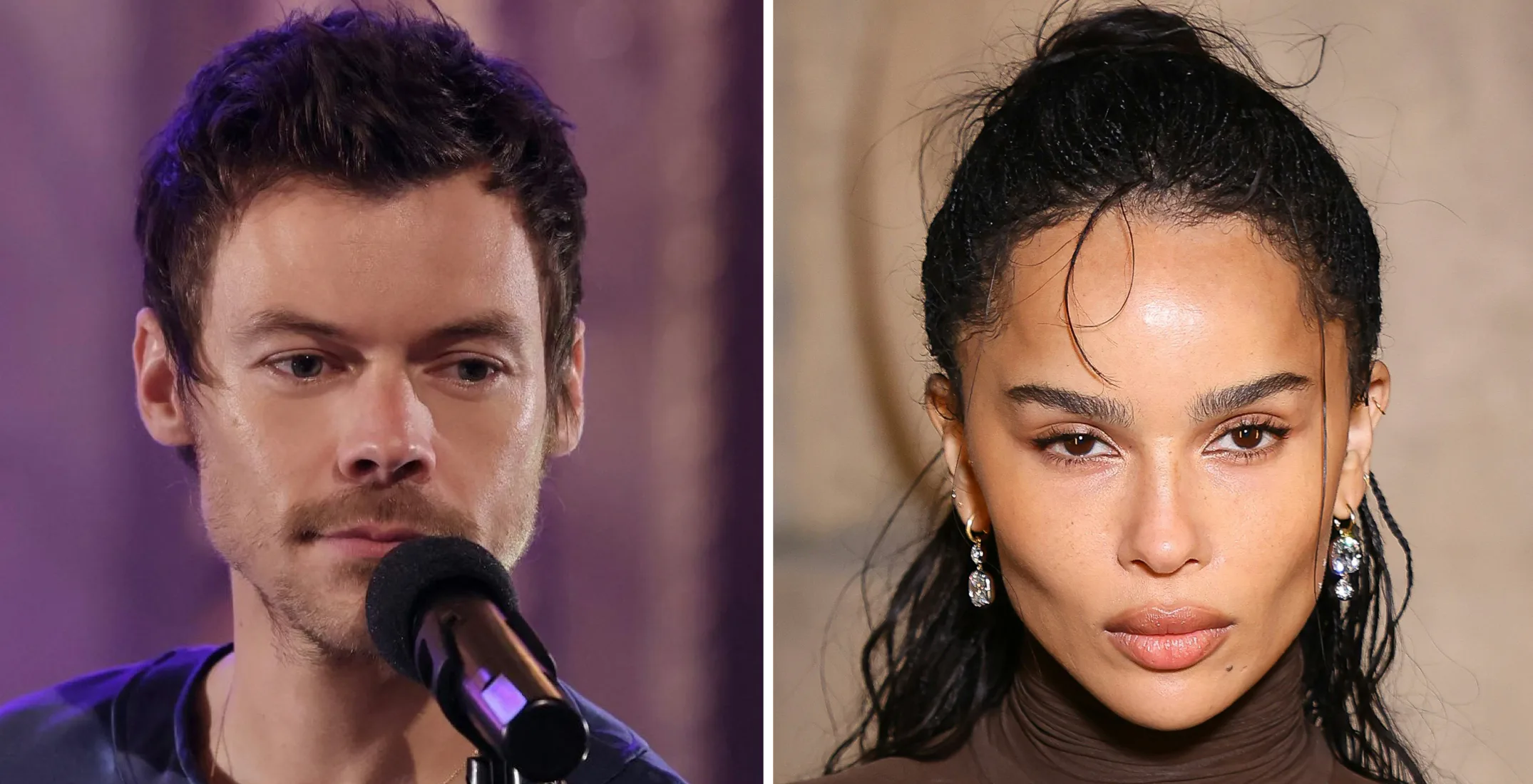 Harry Styles and Zoë Kravitz in 2026. Photos via Getty Images