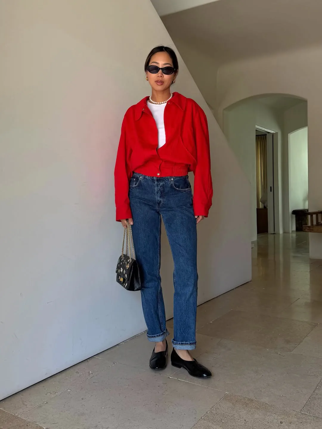 Aimee Song in slim jeans