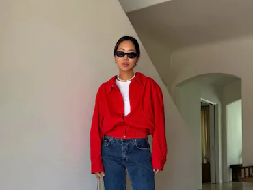 Aimee Song in slim jeans