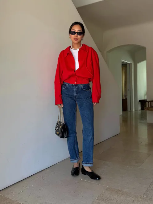 Aimee Song in slim jeans