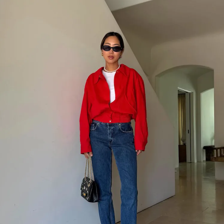 Aimee Song in slim jeans