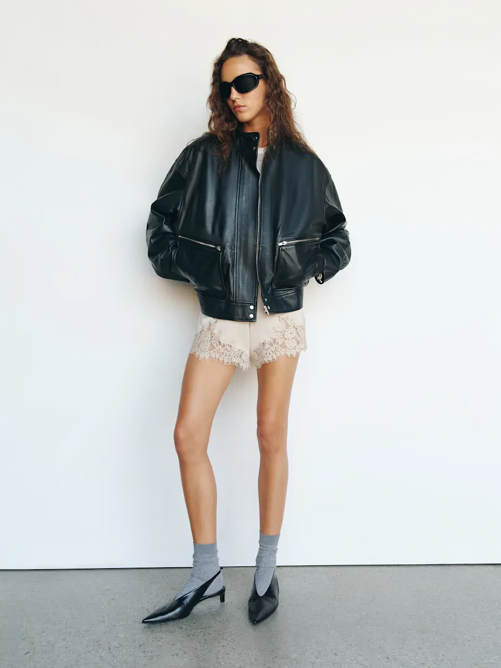 Veda Harrison Leather Oversized Bomber