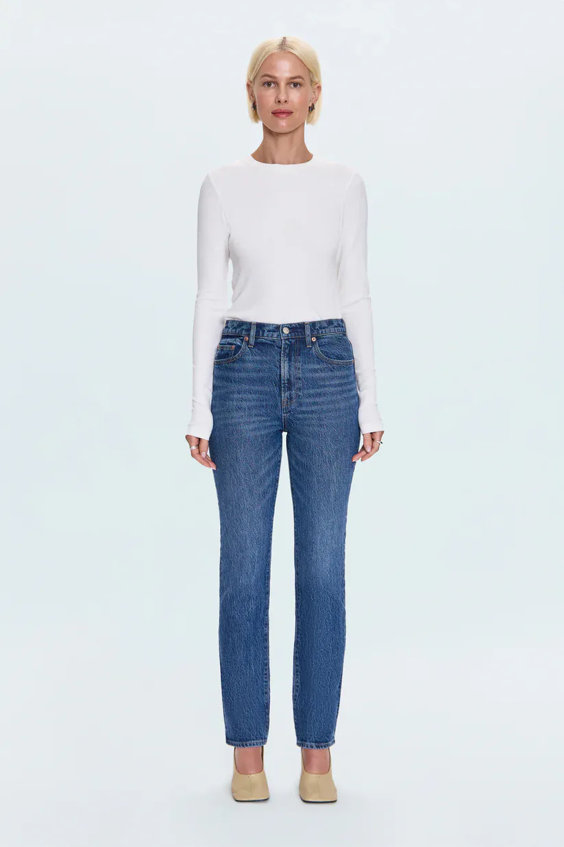 Bri High-Rise Slim Straight Jeans