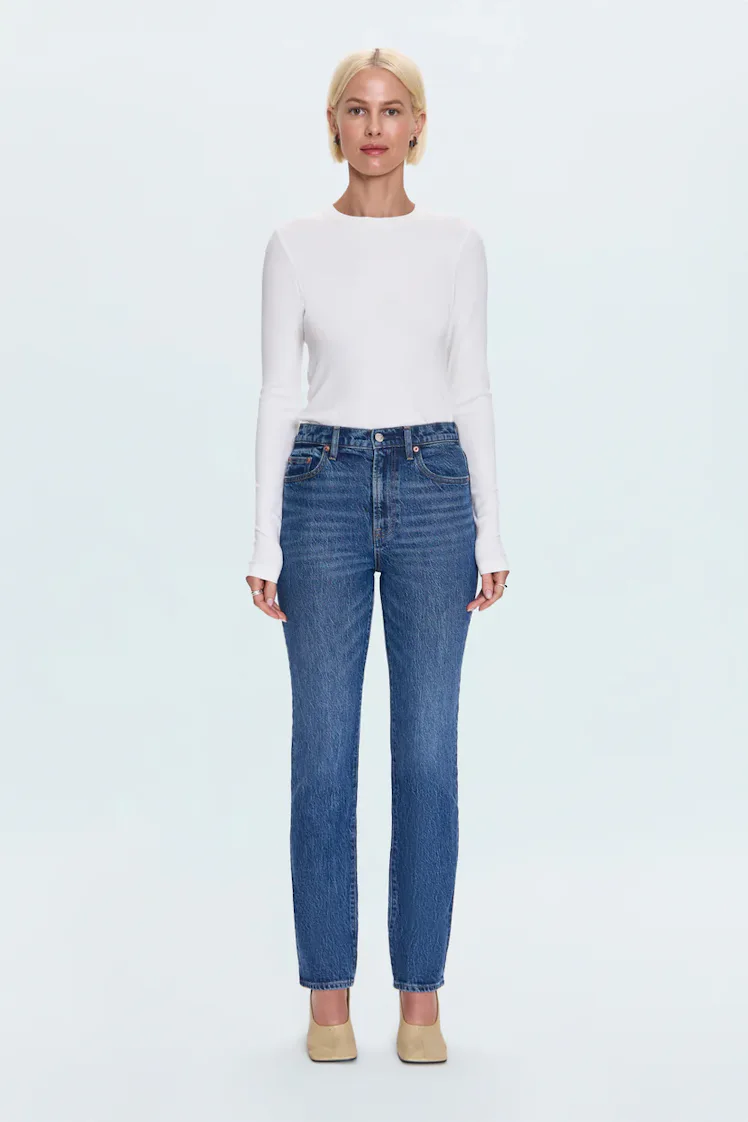 Bri High-Rise Slim Straight Jeans