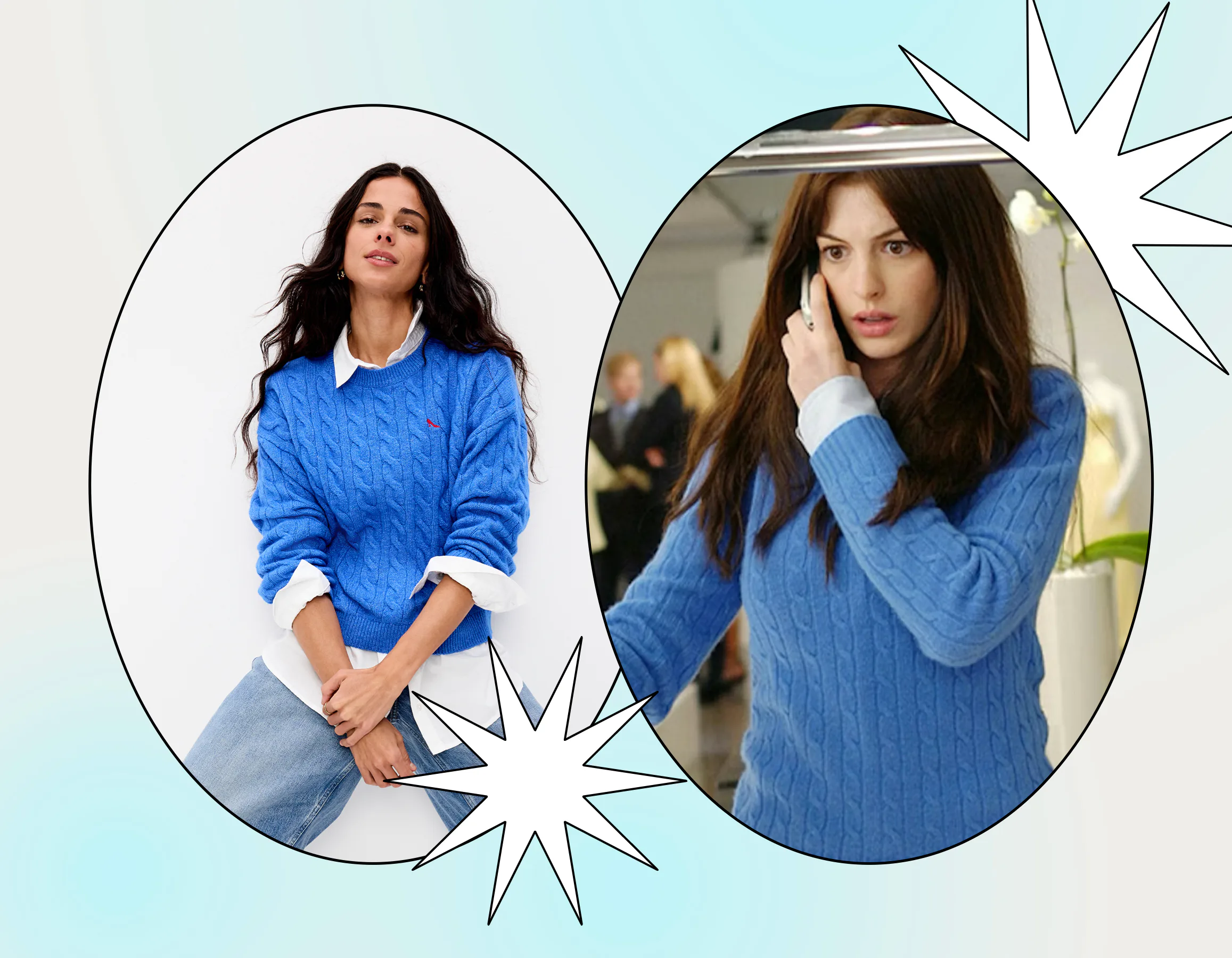 Old Navy has a 'Devil Wears Prada 2' collection with the iconic cerulean blue sweater. 