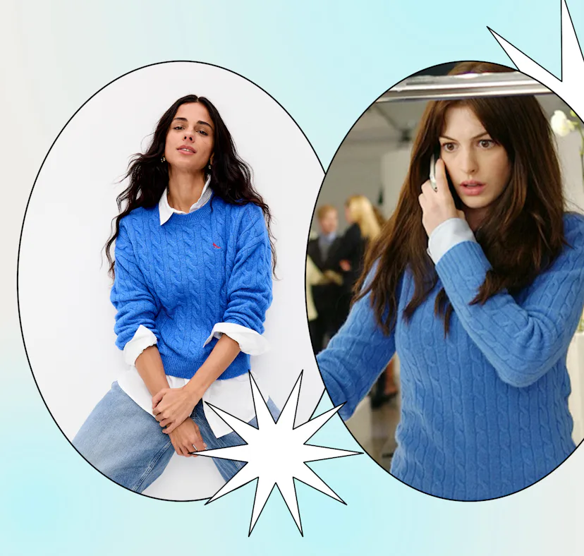 Old Navy has a 'Devil Wears Prada 2' collection with the iconic cerulean blue sweater.