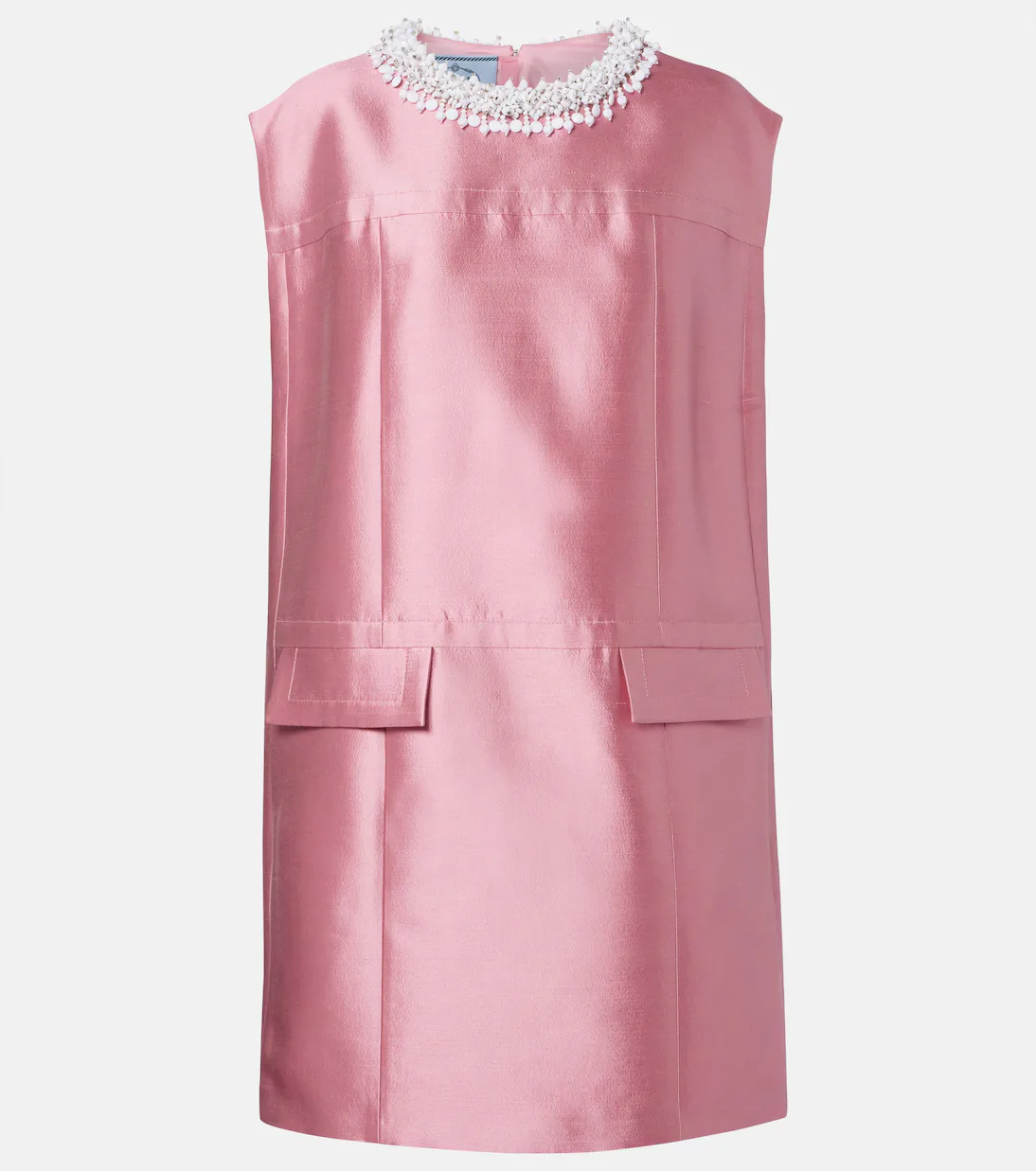 Embellished wool and silk minidress