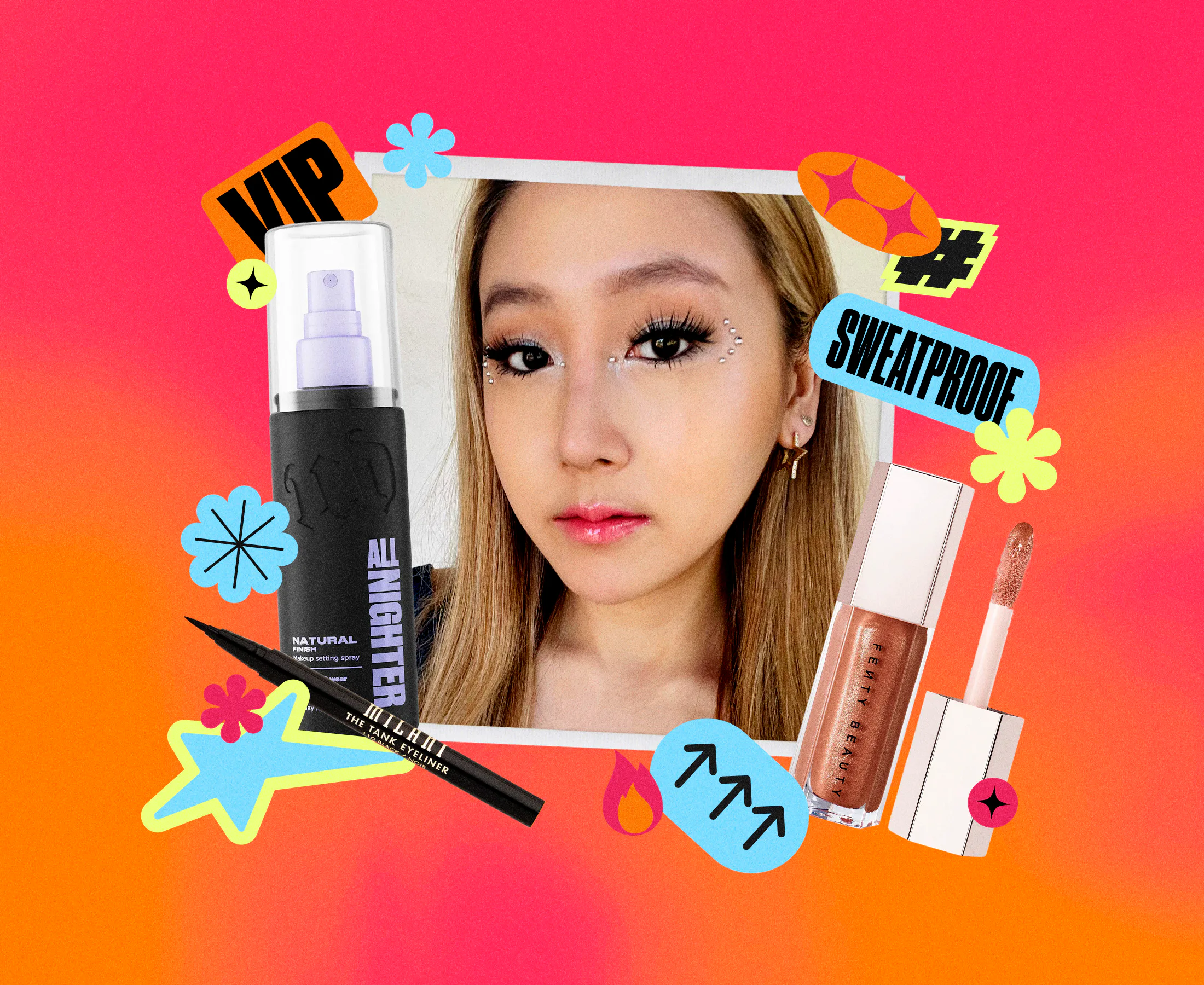 Hana Hong wearing sweat-proof festival season makeup.