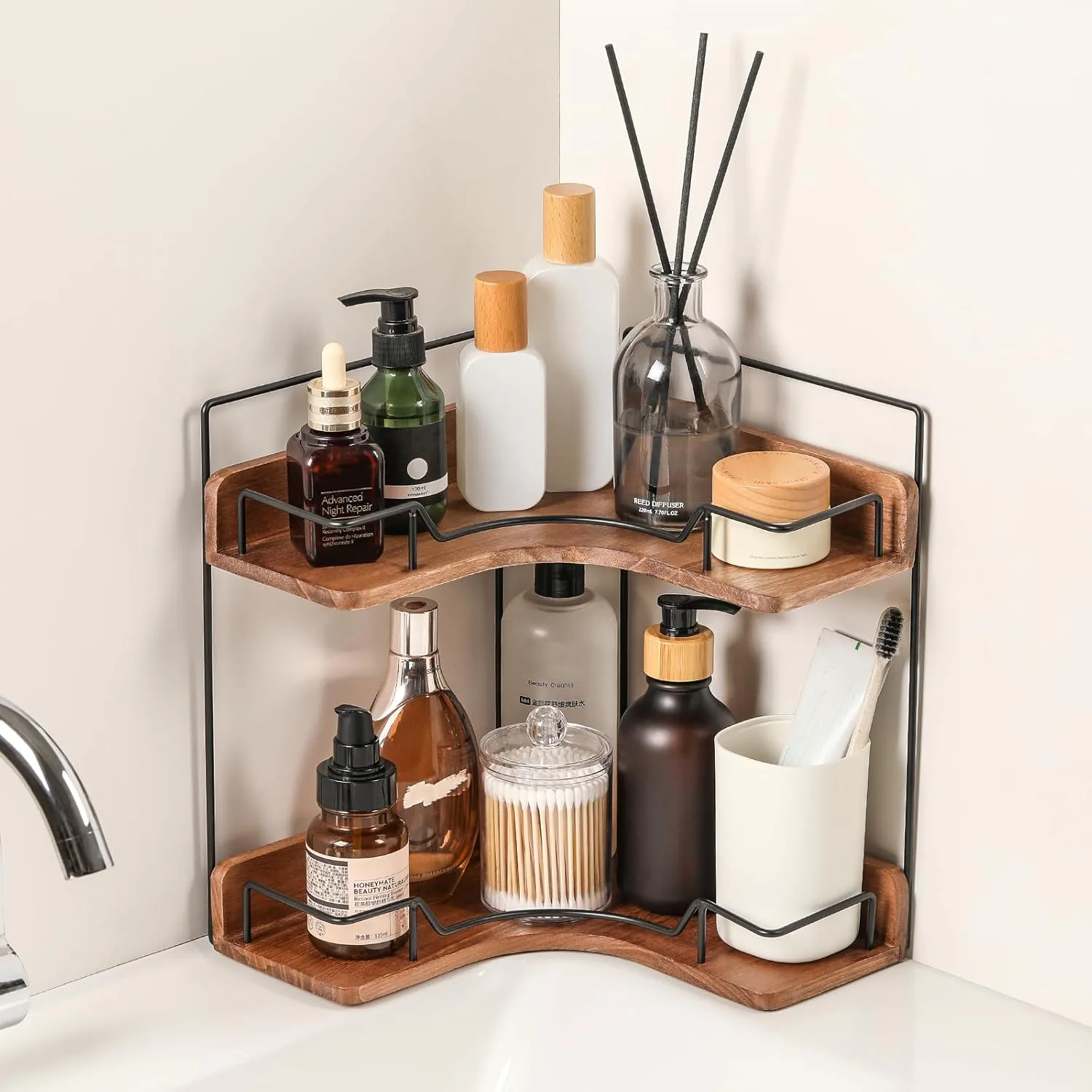 Snuvid 2-Tier Vanity Corner Shelf 