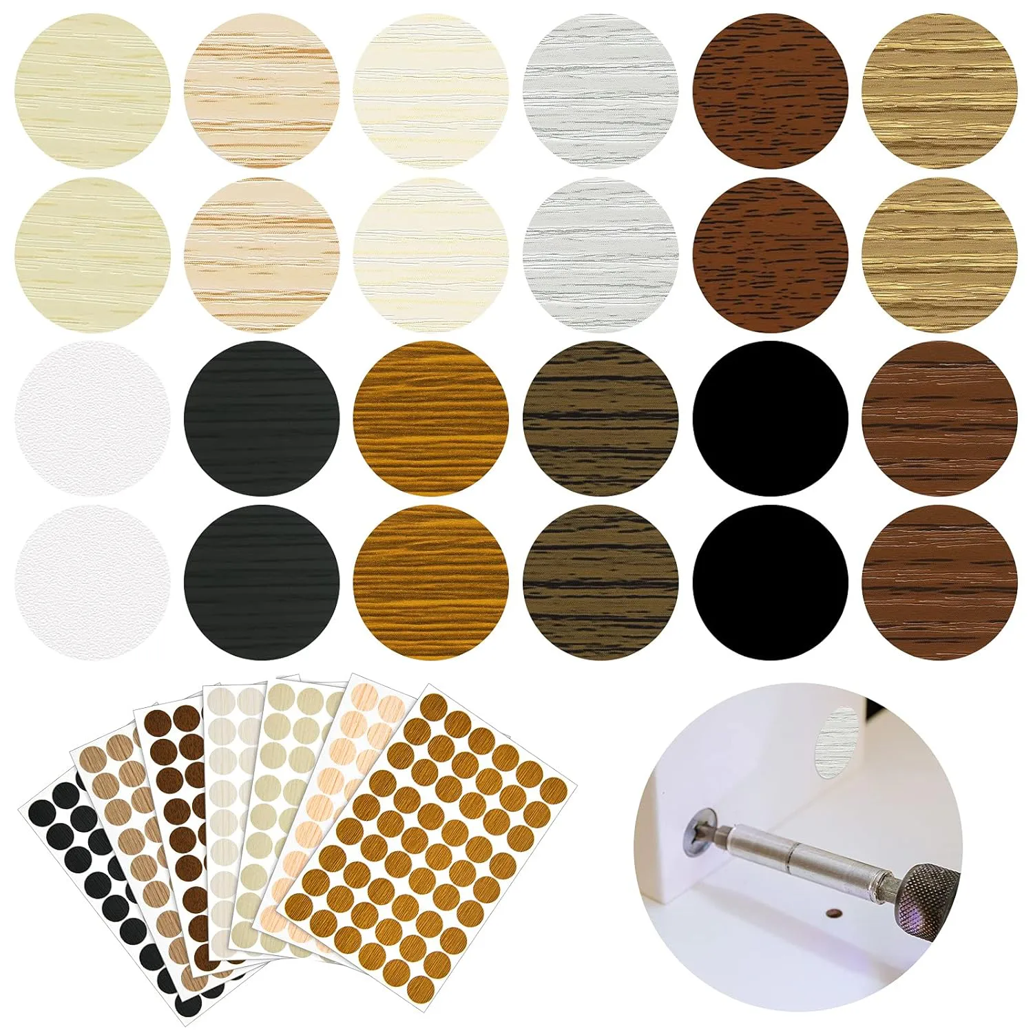 Tenare Wood Grain Furniture Cover Stickers (648 Pieces)