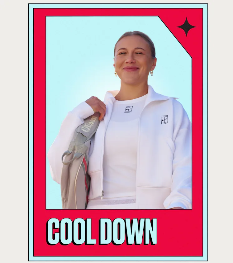 Tennis star Amanda Anisimova shares her recovery habits and how she unwinds after a tournament.