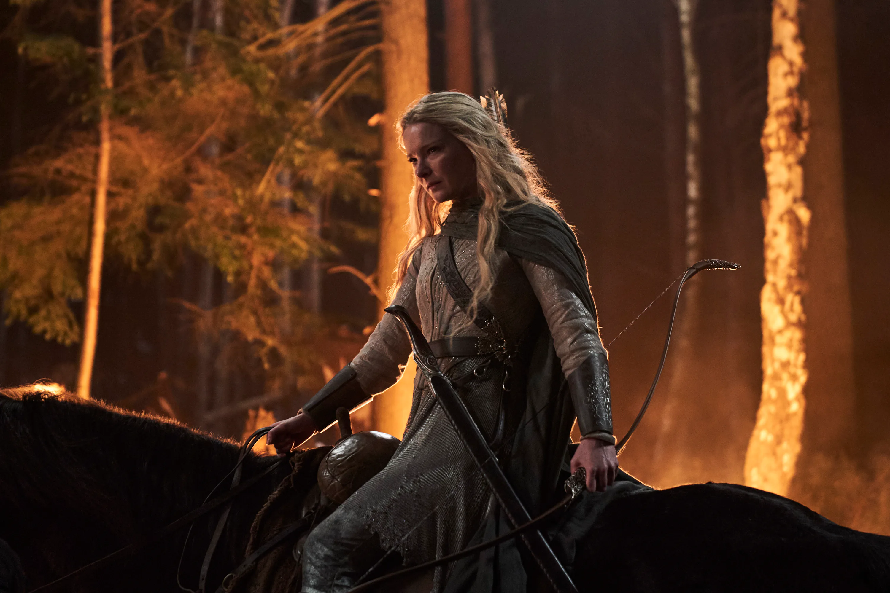 Morfydd Clark as Galadriel in The Lord of the Rings: The Rings of Power