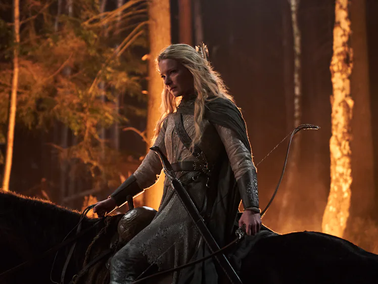 Morfydd Clark as Galadriel in The Lord of the Rings: The Rings of Power