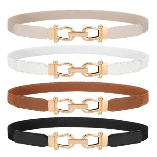 WERFORU Skinny Elastic Waist Belts (4-Pack)