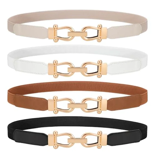 WERFORU Skinny Elastic Waist Belts (4-Pack)
