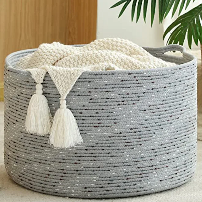 KAKAMAY Large Blanket Basket
