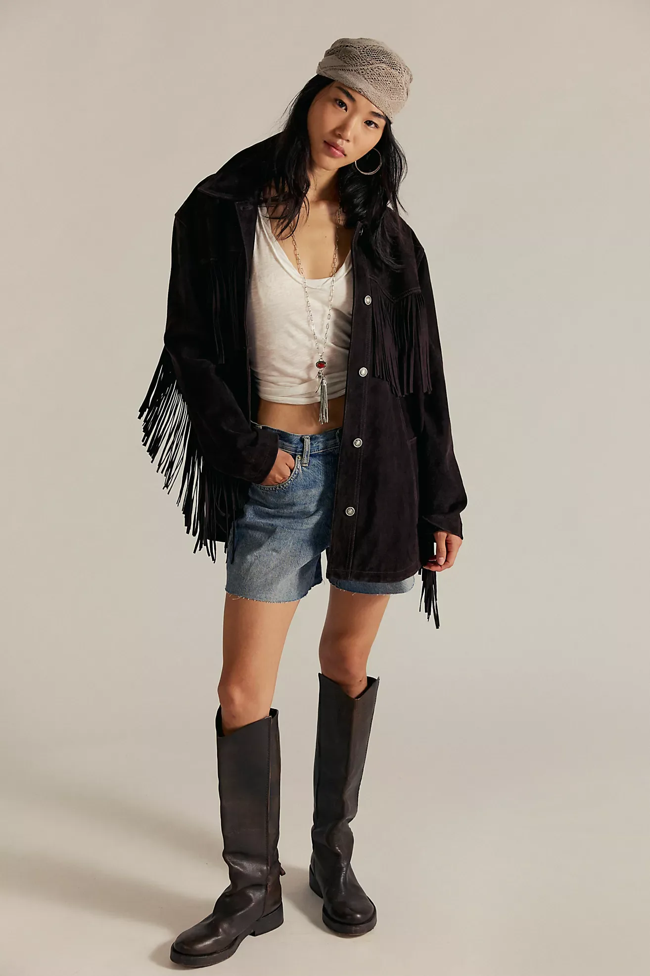 Fringe Out Vegan Suede Jacket