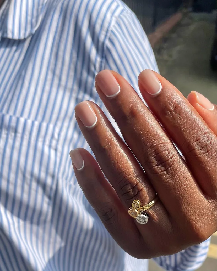 reverse french nails