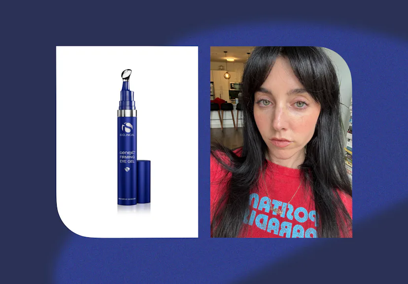 The iS Clinical GeneXC Firming Eye Gel improves my under-eye skin in minutes.