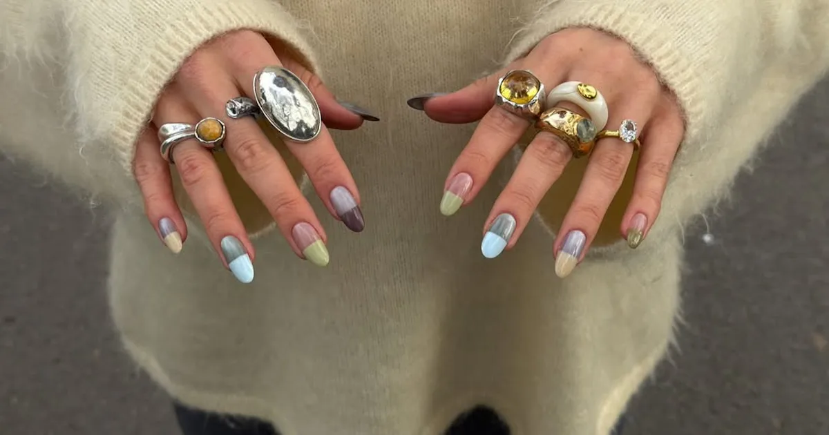 Summer's "Pill Nails" Trend Gives French Tips A Graphic, Color-Blocked Twist