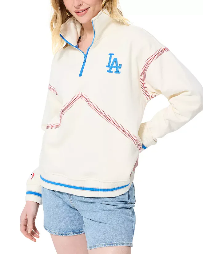 Baseball Stitch Quarter Zip Sweatshirt