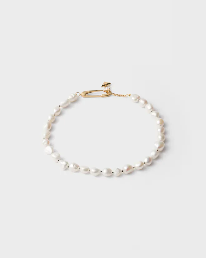 Metal And Pearl Necklace