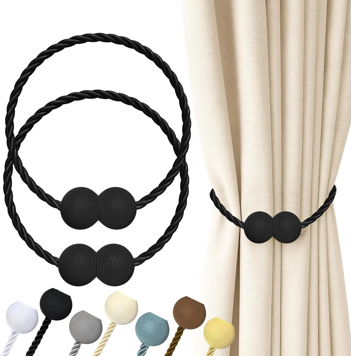 Hion Magnetic Curtain Tiebacks (2-Pack)