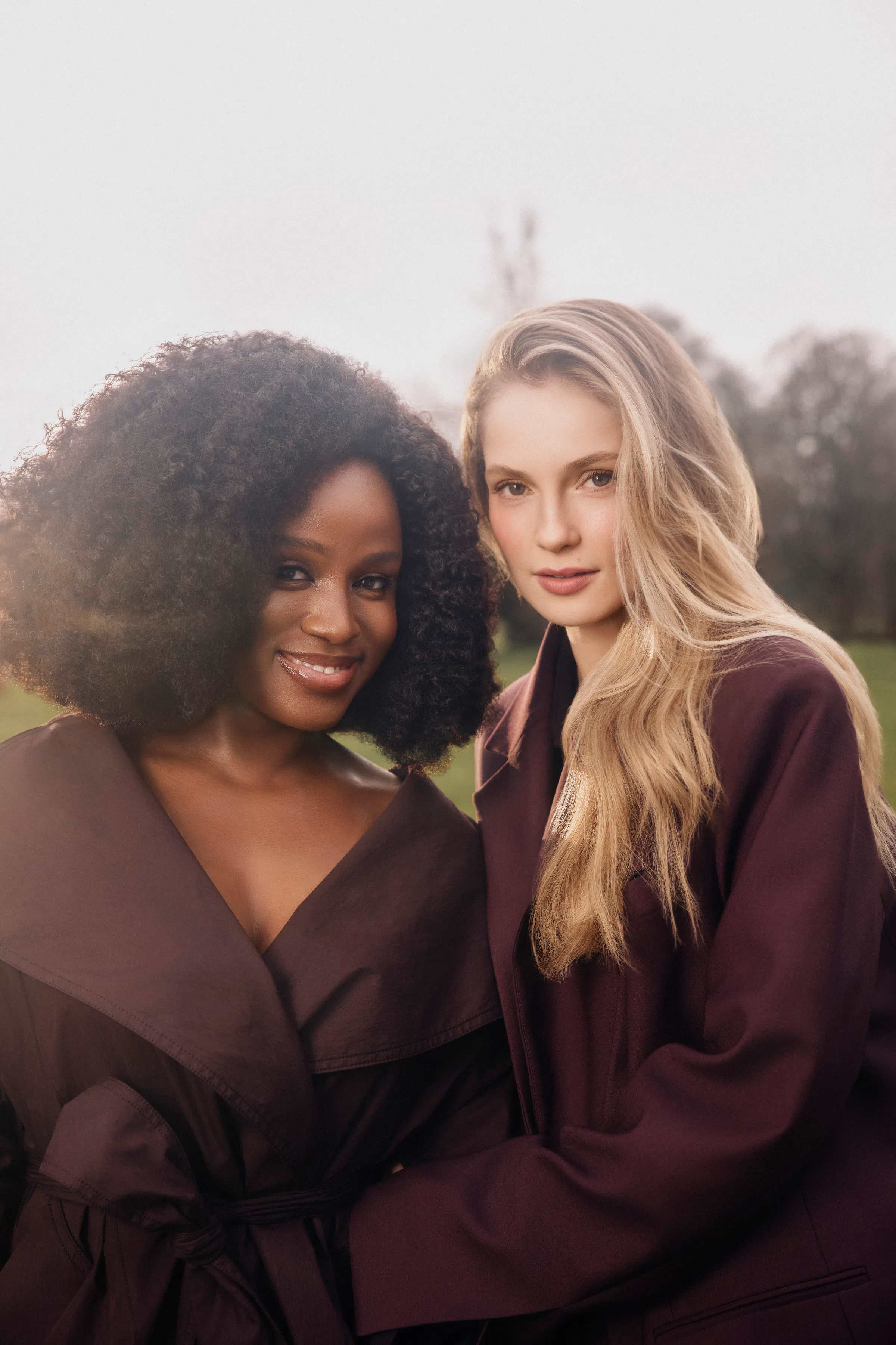 Masali Baduza and Hannah Dodd, who lead Bridgerton 5 as Michaela and Francesca. Photo via Netflix