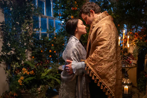 Sophie and Benedict in Bridgerton. Photo via Netflix