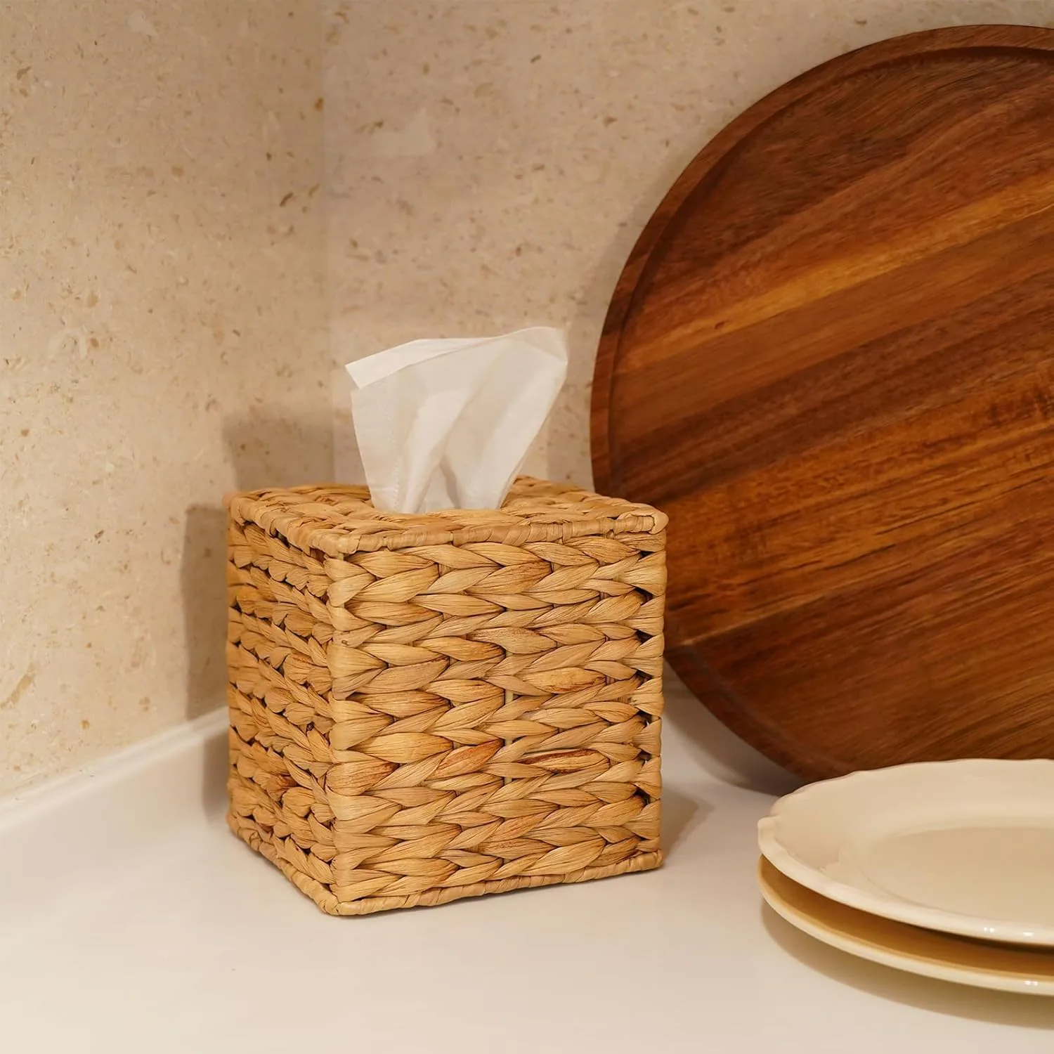 PINXIURY Handwoven Tissue Box Cover