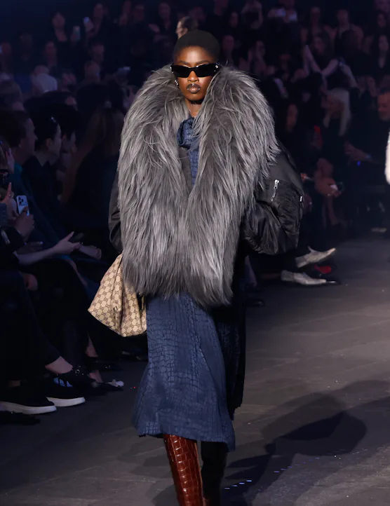 Cindy Crawford walks the runway at Guccicore: Gucci Cruise 2027 at Times Square on May 16, 2026 in N...