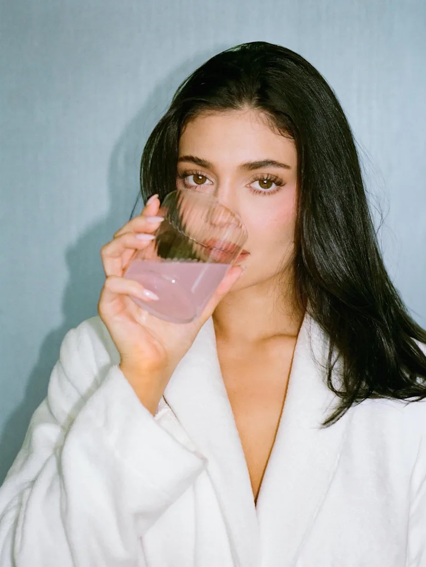 Kylie Jenner drinking k2o