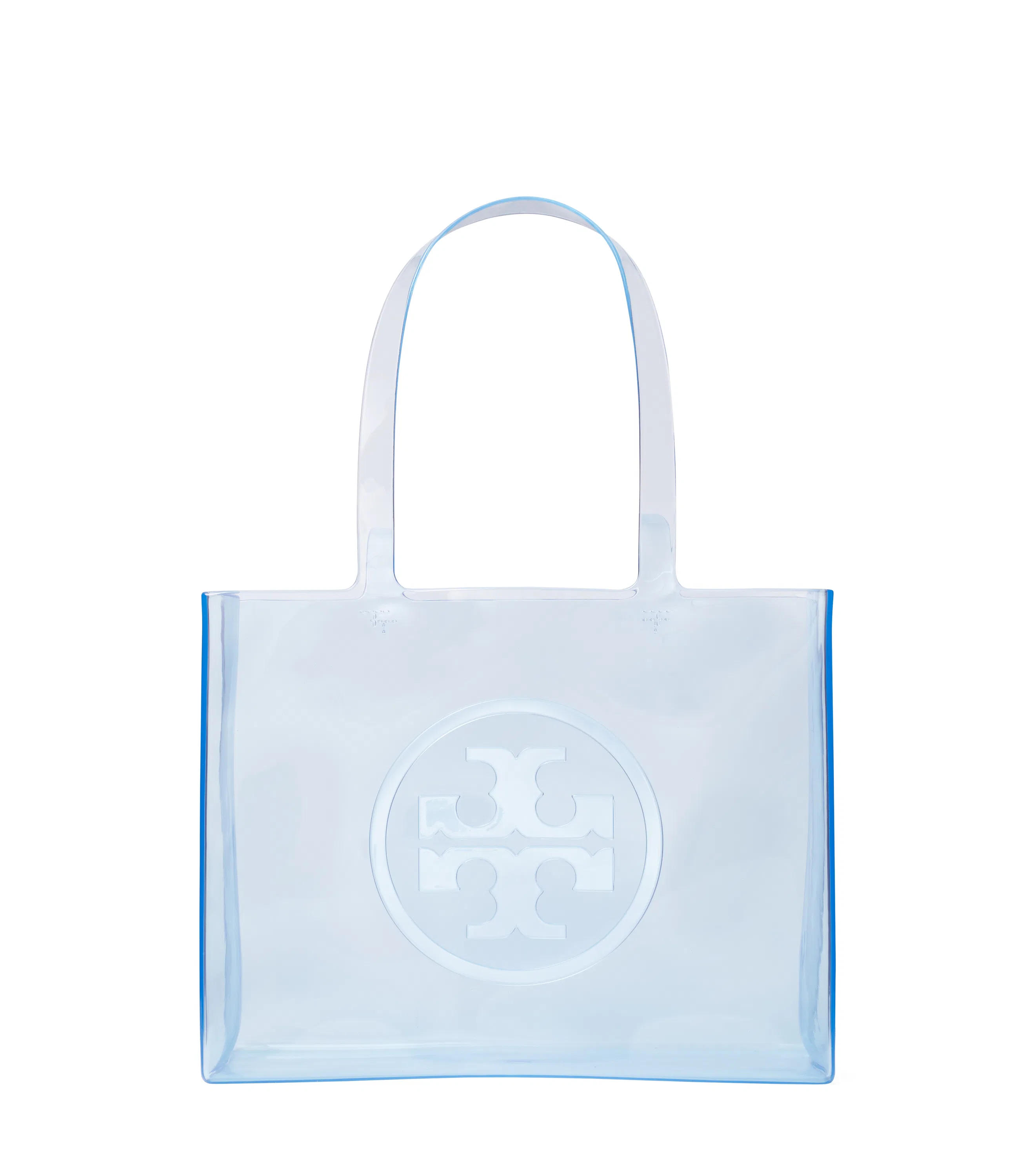 Small Ella Clear Tote in Pool Blue