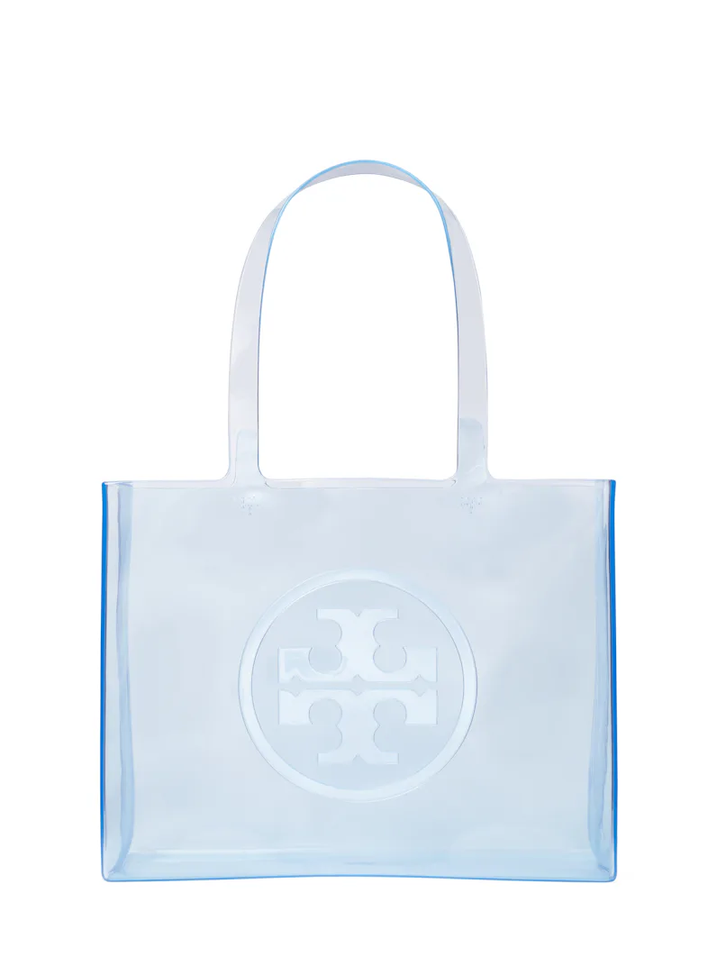 Small Ella Clear Tote in Pool Blue