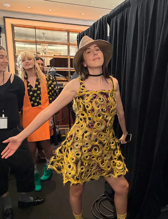 Alana Haim backstage at Louis Vuitton cruise 2027