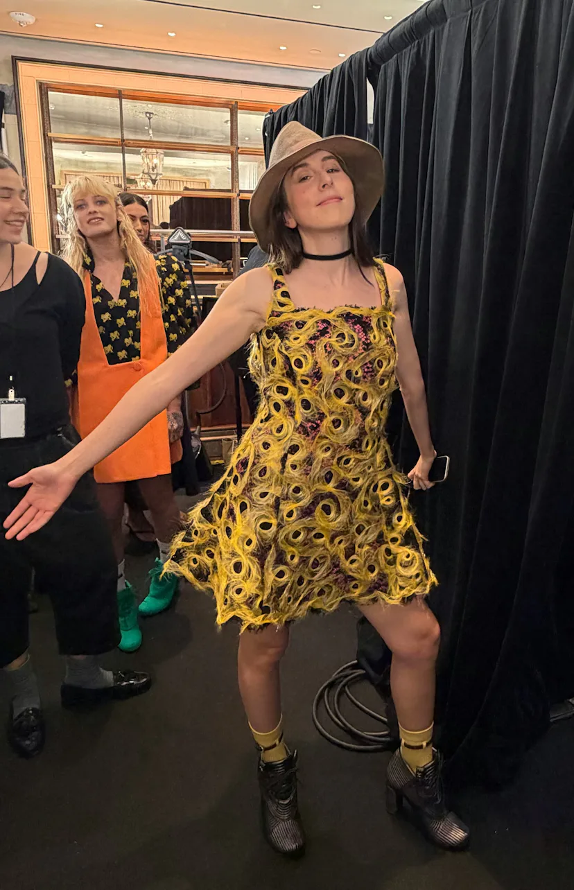 Alana Haim backstage at Louis Vuitton cruise 2027